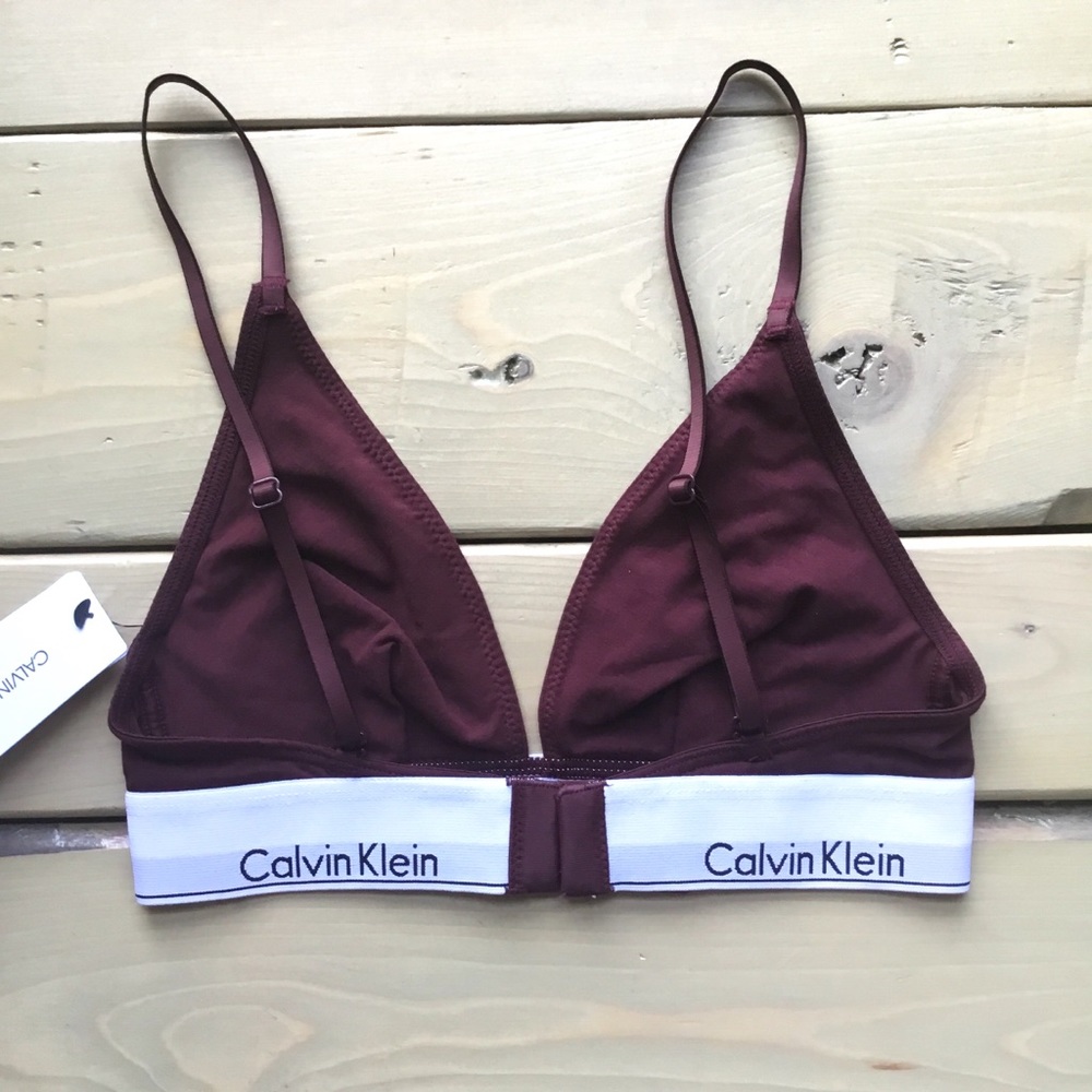 Calvin Klein Maroon Modern Cotton Triangle Bra NWT - Picture 3 of 8
